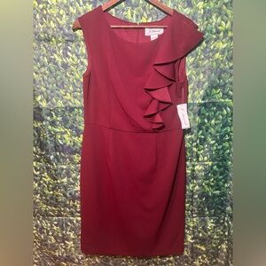 Elegant Burgundy Ruffle Mini Dress